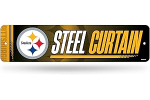 Rico Industries NFL Football Pittsburgh Steelers Metall-Straßenschild 10,2 x 38,1 cm, Heimdekoration – Schlafzimmer – Büro – Männerhöhle