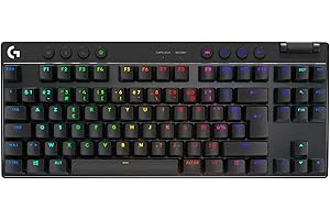 Logitech G PRO X TKL LIGHTSPEED clavier de jeu sans fil, ultra-portable, sans pavé numérique, LIGHTSYNC RVB, touches en PBT, switchs Tactile (GX Brown), AZERTY Français, PC - Noir