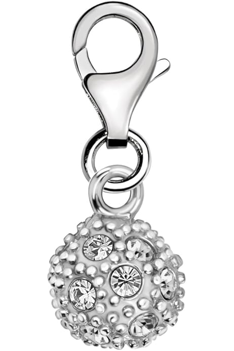 Quiges Charm Pendentif Breloque Avec Fermoir Femme Plaqué Argent Cigogne 3D Avec Bébé