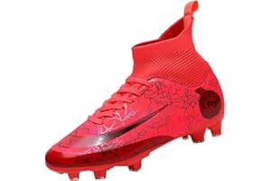 VTASQ Football Boots Men's High Top Spike Boy's Outdoor Soccer Shoes Professional Athletic Training Shoes Competition Football Shoes Cleats Sneakers Unisex