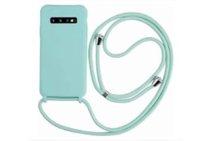 MEVIS MEIVS Funda Compatible con Samsung Galaxy S10E, Ajustable Collar Correa de Cuello CordónCarcasa de Silicona-Verde Claro
