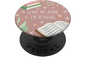 BOOK LOVER GIFTS BY VINE MERCANTILE Leave Me Alone, I'm Reading - Cute Book Lover Gift PopSockets PopGrip - Support et Grip pour Smartphone/Tablette avec un Top Interchangeable