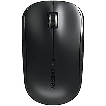 Cherry MW 2400, Ratón inalámbrico, Diseño simétrico para diestros y Zurdos, Inalámbrico a 2,4 GHz, Sensor óptico, Homologado por GS, Funciona con Pilas, Negro