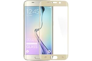 ‎DOUPI doupi FullCover Panzerfolie für Samsung Galaxy S6 Edge Plus, Preimium 9H Hartglas HD Displayschutz Anti Kratzer Glas Schutzfolie, gold