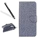 Produktbild Huawei Mate 9 Hülle,Huawei Mate 9 Schutzhülle,Leeook Luxus Luxuriös Noble Elegant Grau Bling Glitzer Shiny Strass Muster Entwurf PU Leder Flip Folio Klappbares Wallet Case Handy Brieftasche Case Hülle Bookstyle Tasche Schale Weich TPU Innere Handytasche Cover mit Standfunktion Kartenfächer Magnet Silikon Back Cover Etui Skin Shell für Huawei Mate 9 + 1 x Schwarz Eingabestift-Gray