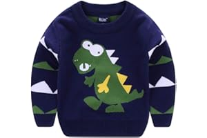 Fandecie Ragazzi Natale Pullover a Maglia Dinosauro Manica Lunga Tops Pullover Inverno T-Shirt a Maniche Lunghe 2-6 Anni