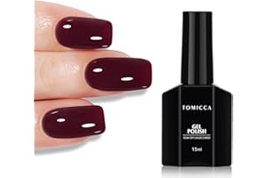 TOMICCA 15ml Smalto gel per unghie in gommalacca, rosso scuro ciliegia prugna, Smalto Semipermanente Unghie UV, arte Manicure fai da te Regali