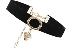 Flongo Valentine Gift Choker, Goth Black Flannelette Rope Collar for Womens, Vintage Harajuku Velet Rope Choker Necklace, Girls Friendship Valentine Birthday Gift Choker