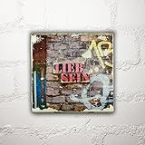 Hamburg auf Holz - *Lieb Sein 3* - 10x10 cm - Holzbild, Wandbild, Landhausstil, Shabby Chic, Vintage, Bilder, Motive, Hamburg, Geschenkidee, Souvenir, Deko