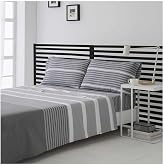 COTTON ARTean GAUNA Grey 150 Cotton Polyester Bedding Set | Includes 4 pieces: flat sheet, fitted sheet, 2 pillowcases. OEKO-