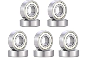 TUZUK 10x Rodamiento 6001-ZZ 12x28x8 mm P6, Prelubricado Sello Doble Metálico para Patines/Skate, 6001 ZZ