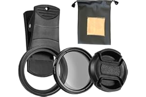 RUMGUG 37mm CPL-Objektivfilter mit Clip, Handy Kamera Objektiv Filter Clip On Handy Kamera Objektiv Filter Kit Slim Zirkularer Polfilter CPL Filter für Handykamera Beseitigung von Reflexionen (Set B)