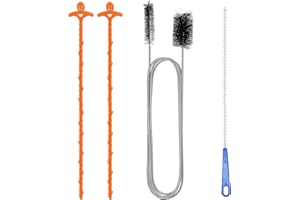 TEAWIND Drain Unblocker Cleaner Brush Tool - 4PCS Shower Drain Unblocker,Double Ended Nylon Pipe Cleaner Brush,Toilet Unblocker for Bathroom Toilet Kitchen Plug Hole,Reusable Rods