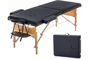 BestMassage Table Portable Bed Spa 73 Inches Long 28 Inchs Wide Hight Adjustable 2 Folding Facial Cradle Salon W/Carry Case