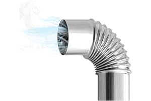 RURUNKLEE Stainless Steel 90° Elbow Chimney Pipe - Ø75mm Stove Flue Pipe