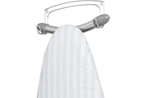 mDesign rangement table à repasser en métal – support table à repasser mural – rangement mural pour différentes planches à repasser – chrome