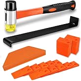 LATERN 43 Pieces Laminate Floor Kit, 26CM Double Sided Rubber Mallet with Strike Block, Heavy Duty Steel Drawbar, 40Pcs Floor