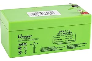 MASTER U-POWER U-Power - Batería piombo AGM Sigillata 3.3Ah 12V - Faston F1 4.8mm
