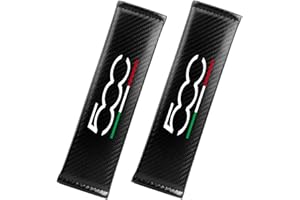 LLWQUANZSS EAGLEG 2 Stück Auto Kohlefaser Gurtpolster für Fi-at 500 500C 500X 500L, Komfort Sitzgurt Polsterung Sicherheitsgurt Schulterschutz Abdeckung Interieur Zubehör,Black