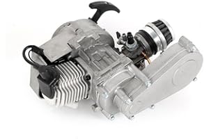 awolsrgiop Motore tascabile da 49 cc, 2 tempi, in alluminio, motore dirtbike, 3,5 cv Pocket Bike Mini ATV Quad con ingranaggio, carburatore per Pocket Bike Mini Dirt Bike ATV Scooter