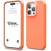 iPhone Case Thin Liquid Silicone 3 Layer Fully Coated Soft Gel Rubber Case Cover (Open Orange (19), iPhone 15 Pro)