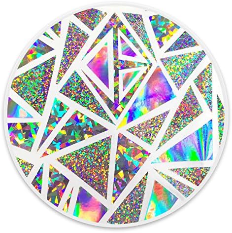 Customstand Customize Expanding Stand Pop Grip Mount Holder Sockets for iPhone,Samsung Galaxy,all Cellphones and Tablets - Holographic Mosaic White