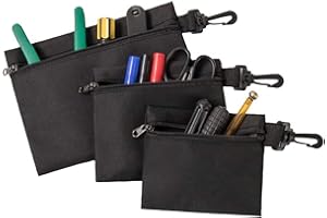DQZSY 3 Pack Canvas Tool Bags - Heavy Duty Tool Pouch with Carabiner, Mini Tool Organizer for Men/Car/Motorcycle