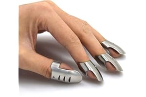 Bapao 4pcs Kitchen Stainless Steel Finger Nail Protector Hand Cut Guard Safe Slice Knife Tool, Kitchen Finger Cutting Protector for Kitchen Slicing Dicing Chopping