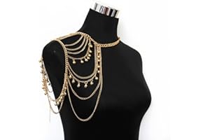 Bramian oro multistrato nappa palla catena tracolla imbracatura spiaggia braccio reggiseno catena per donne e ragazze