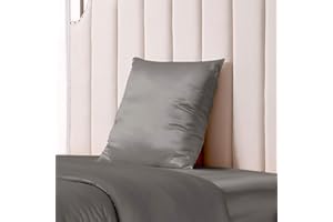 ‎THXSILK THXSILK 25 Momme Seide Kissenbezug für Haar und Haut - Maulbeerseide Kissenbezug - Hypoallergen mit Versteckter Reißverschluss - Pure Seide auf Beide Seiten … (Holzkohle, 80x80cm)