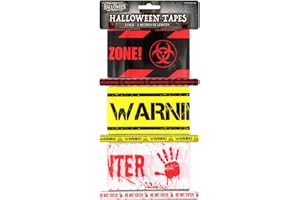 HENBRANDT Halloween Warning Tape Set - Zombie Infected Zone Decorations, Horror Party Props, Spooky Event Barriers, Realistic Crime Scene Effects (3m Length)