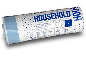 BLANCO Haushaltsmüllbeutel L (30 Liter) | mit Zugband | reißfest und wasserdicht | Abfallbeutel/Mülleimerbeutel | leichte Entsorgung | 50% recycelter Kunststoff | passend zu SELECT und FLEXON