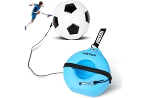 Hikeen Kit Entrainement Foot avec Base Métallique et Ballon: Accessoire d'entrainement Football pour Adolescents et Adultes, Football Accessoire Portable pour Le Terrain de Football ou Parc