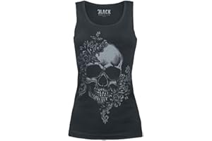 Black Premium by EMP Damen schwarzes Top mit Totenkopf-Print
