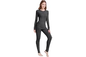 woolcano Thermounterwäsche Damen Set, 100 % Merinowolle, Leichtes Skiunterwäsche Set für Frauen, Weich & Wärmend