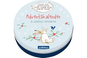 Adventskalender in der Dose. Weißt du eigentlich, wie lieb ich dich hab?: 24 liebevolle Botschaften | Adventskalender mit den süßen Hasen-Illustrationen
