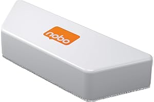 Nobo Borrador Magnético de Microfibra para Pizarra Blanca, Incluye 1 x Recambio de Almohadilla de Microfibra Lavable, Blanco, 1915324