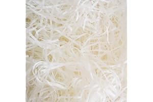 Emartbuy 200 grams Shredded Paper, Ideal for Gift Decoration, Hamper Filling and Gift Packaging - Cream