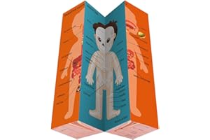 Aliwovo My Body Educational Study Cube Human Cartoon Anatomy Poster Set Learning Body Parts, Organs, Muscles And Bones For Kids Fun Learning-Tool Educational Gift for Boy and Girl, Blue