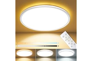 MROOYI 24W Plafoniera LED Soffitto Moderna, 3000LM Sottile Plafoniere Lampada Dimmerabile con Telecomando Ø30cm Luce Calda Naturale Fredda per Soggiorno Camera da Letto Bagno Cucina (Bianco, 1 Pezzi)