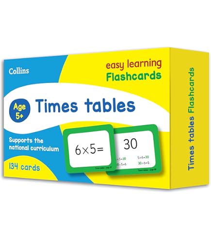 Times Tables Multiplikationskarten – 30,5 X 30,5 Cm, Mit Abwischbaren Markern, Lernspiel Für Kinder