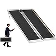 MOTORHOT 4ft Portable Wheelchair RampsAluminum Threshold Ramps for Wheelchair Scooter for Transitioning Curbs Thresholds Doorway Access Door Anti Slip Ramp 28in Wide