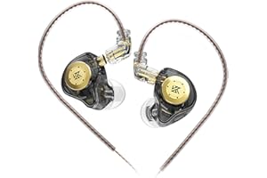 Yinyoo KZ EDX PRO in-Ear Auricolari,HIFI Bassi Cuffie in-Ear con Guscio in Resina e Metallo Cablate Cuffie 1DD 10mm Driver Dinamico 2Pin 0.75mm OFC Cavo per Musicista (nero, senza microfono)