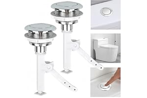 SINGHAO 2PCS Toilet Flush Button,Round Head Toilet Cistern Push Button,38mm Single Flush Toilet Push Buttons,Flush Valve Replacement,Toilet Flush Replacement Kit,Replacement Accessories for Bathroom(Silver)