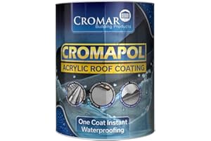 UPTOHIGH Cromar Black Cromapol Acrylic Fibre Reinforced Roof Coat Sealant Paint 4 x 5Kg