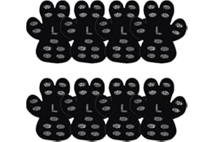 EODKSE Set 8 Protezioni Zampe per Cani, Antiscivolo e autoadesive, prevenzione dallo Scivolamento su Pavimenti scivolosi, Nero,