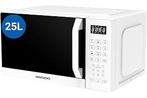 Daewoo MD-FA257GW-EU, forno a microonde con grill, capacità 25 litri, 850 W, 8 programmi, 5 livelli di potenza, pannello digitale, colore bianco