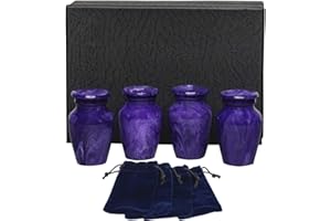 Eternal Harmony Cremation Urn for Human Ashes | Memorial Urn Carefully Handcrafted with Elegant Finishes to Honor Your Loved One | Adult Urn Large Size with Beautiful Velvet Bag (Small, Violet Milo)