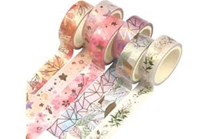 Yubbaex Washi Tape Set 6 Rotoli nastro adesivo colorato colorato decorativo per Forniture Artigianali Fai da te e Decorazioni
