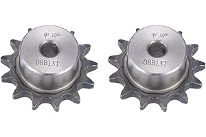 sourcing map Kette Rolle Zahnrad 10mm Bohrung 1/2" Abstand 13 Zahn Einzeln Strand Typ B Kette Ritzel A3 Karbonstahl Rolle Kette Ritzel für ISO 08B Kette 2Stk